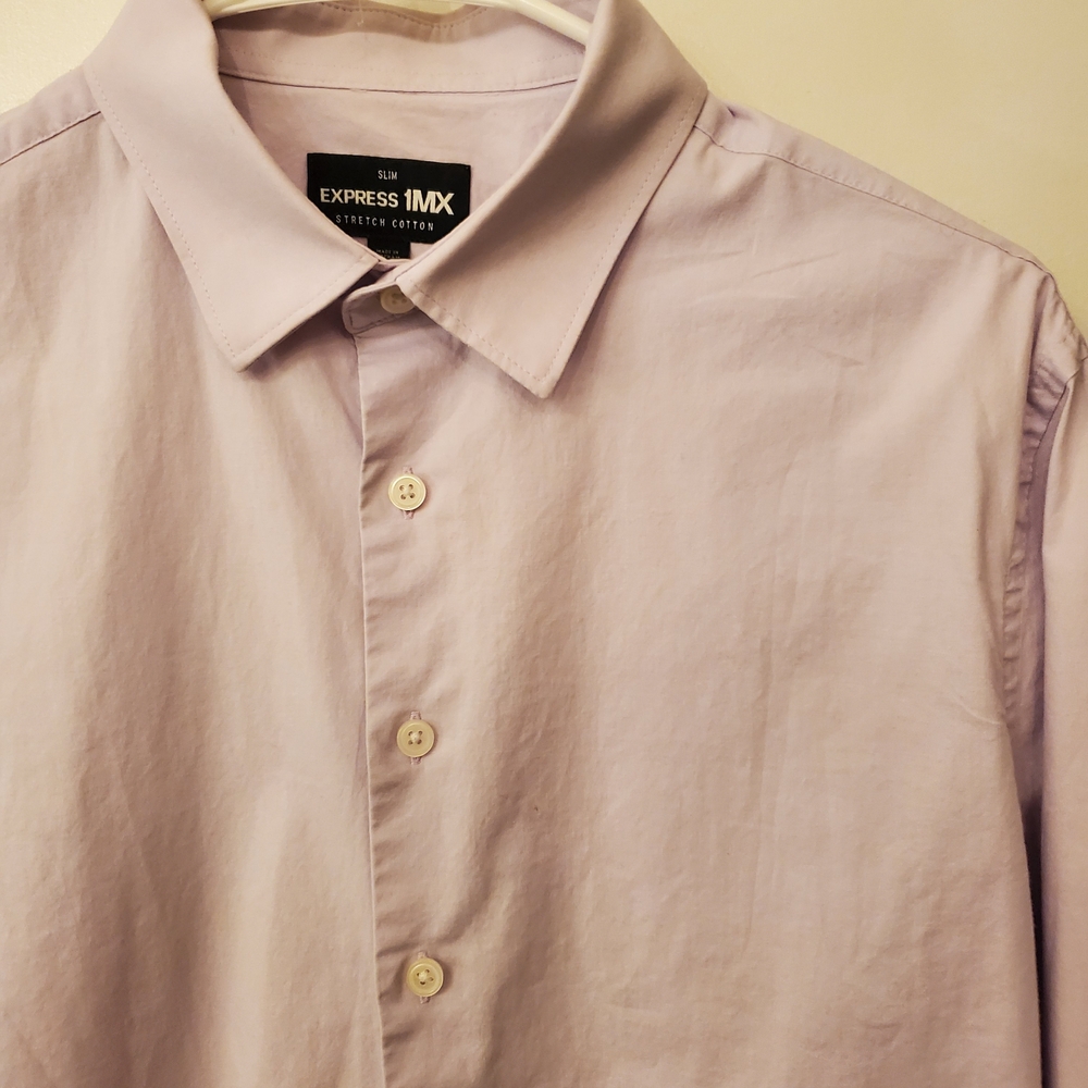 Express Men's Light Purple Button Down Shirt